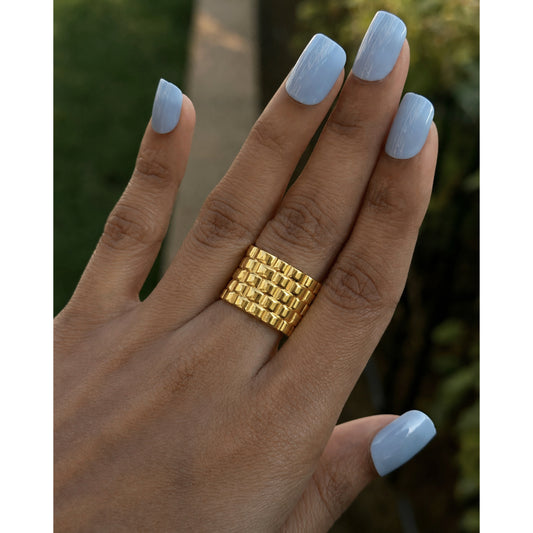 Golden Mosaic Ring