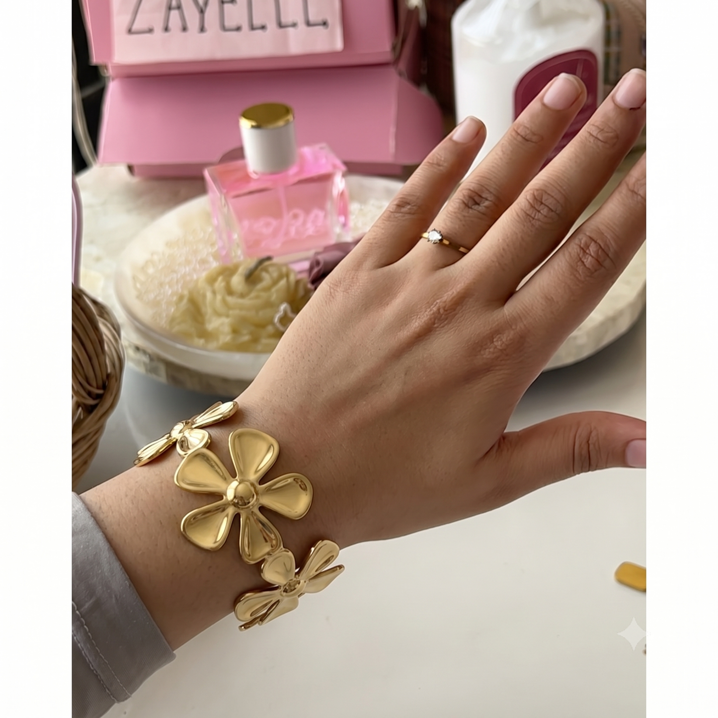 Golden Petal Hand Cuff